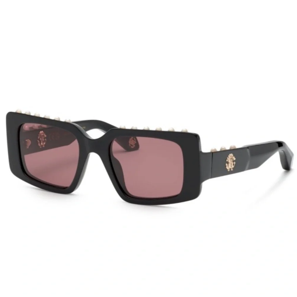 Roberto Cavalli Black Sunglasses with Pink Lenses - Picture 1 of 5